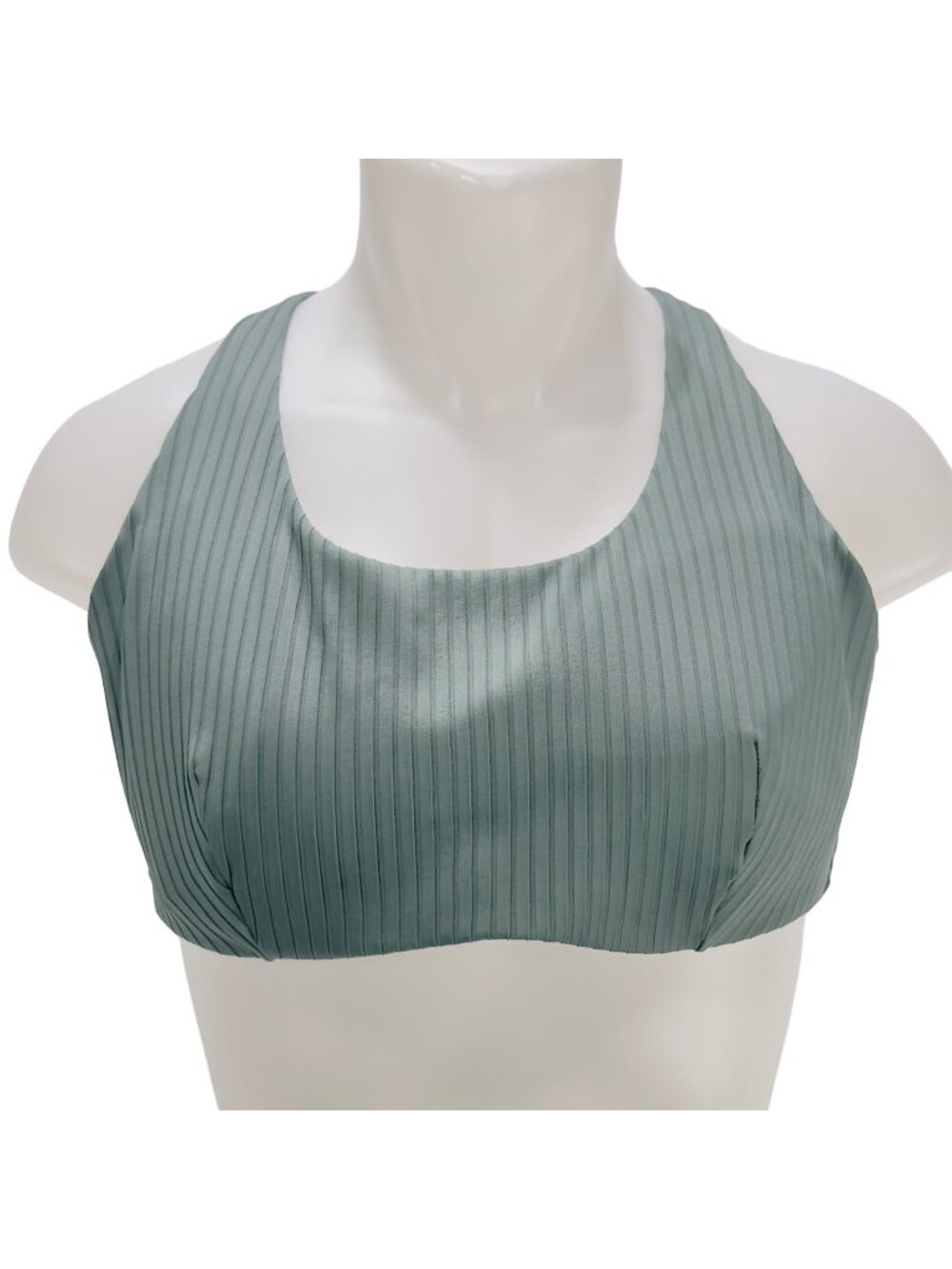 ATHLETA Women's Bikini Top Green Scoop Neck Adjustable Straps Size 40DD